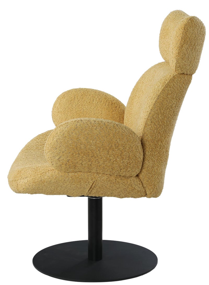 لوفت كرسي هزاز، كرسي بذراعين، دوار، 83×87×108.5 سم، قماش، مع قاعدة معدنية سوداء مستديرة-JS8823-1/3 - Image 3