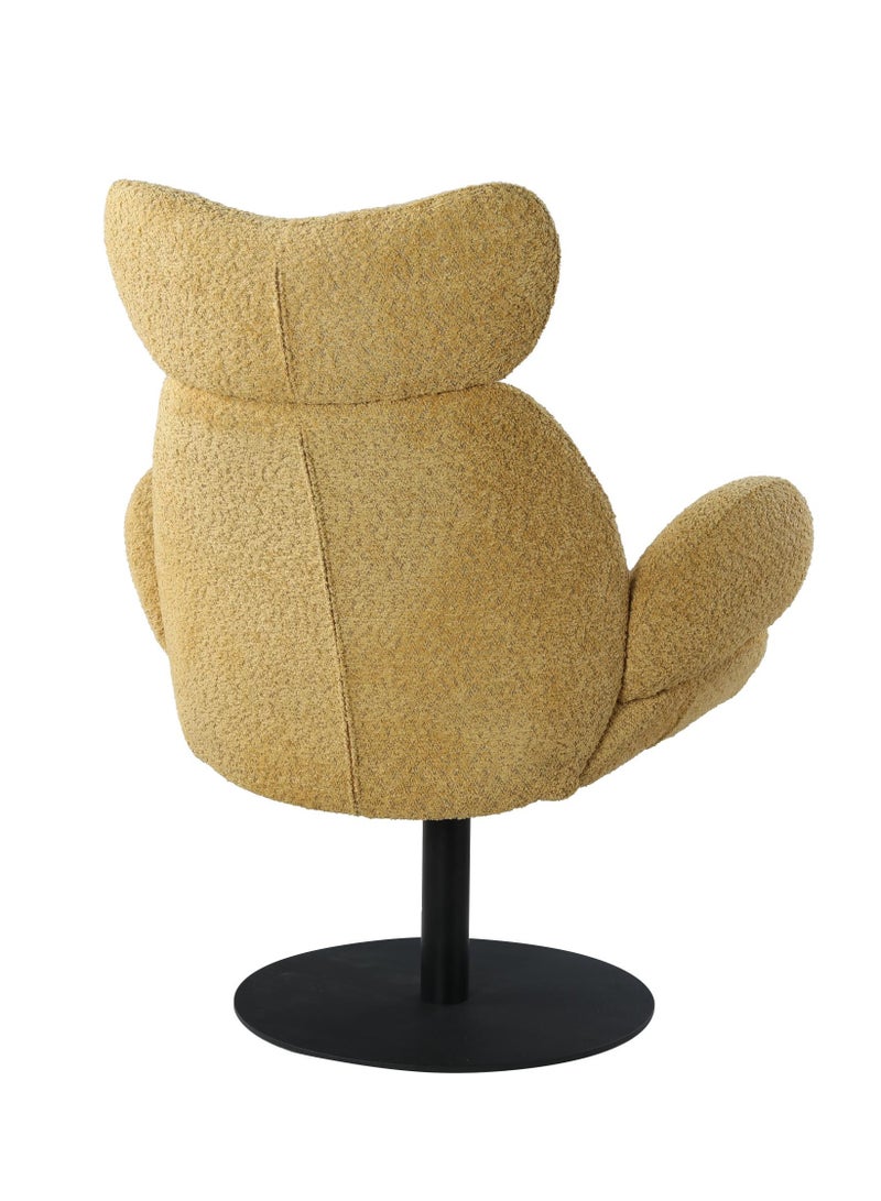 لوفت كرسي هزاز، كرسي بذراعين، دوار، 83×87×108.5 سم، قماش، مع قاعدة معدنية سوداء مستديرة-JS8823-1/3 - Image 4