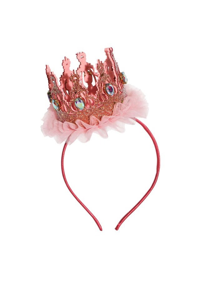 Ever Fairy - Girls Shiny Crown Hairband Princess Girl Crown Headband Wedding… (Pink B) - Image 1