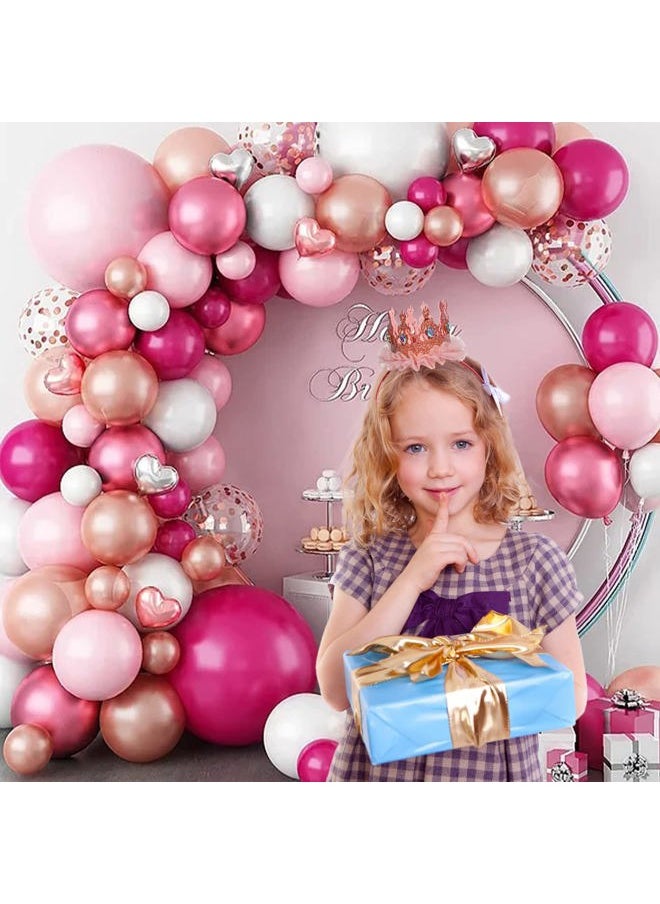 Ever Fairy - Girls Shiny Crown Hairband Princess Girl Crown Headband Wedding… (Pink B) - Image 1