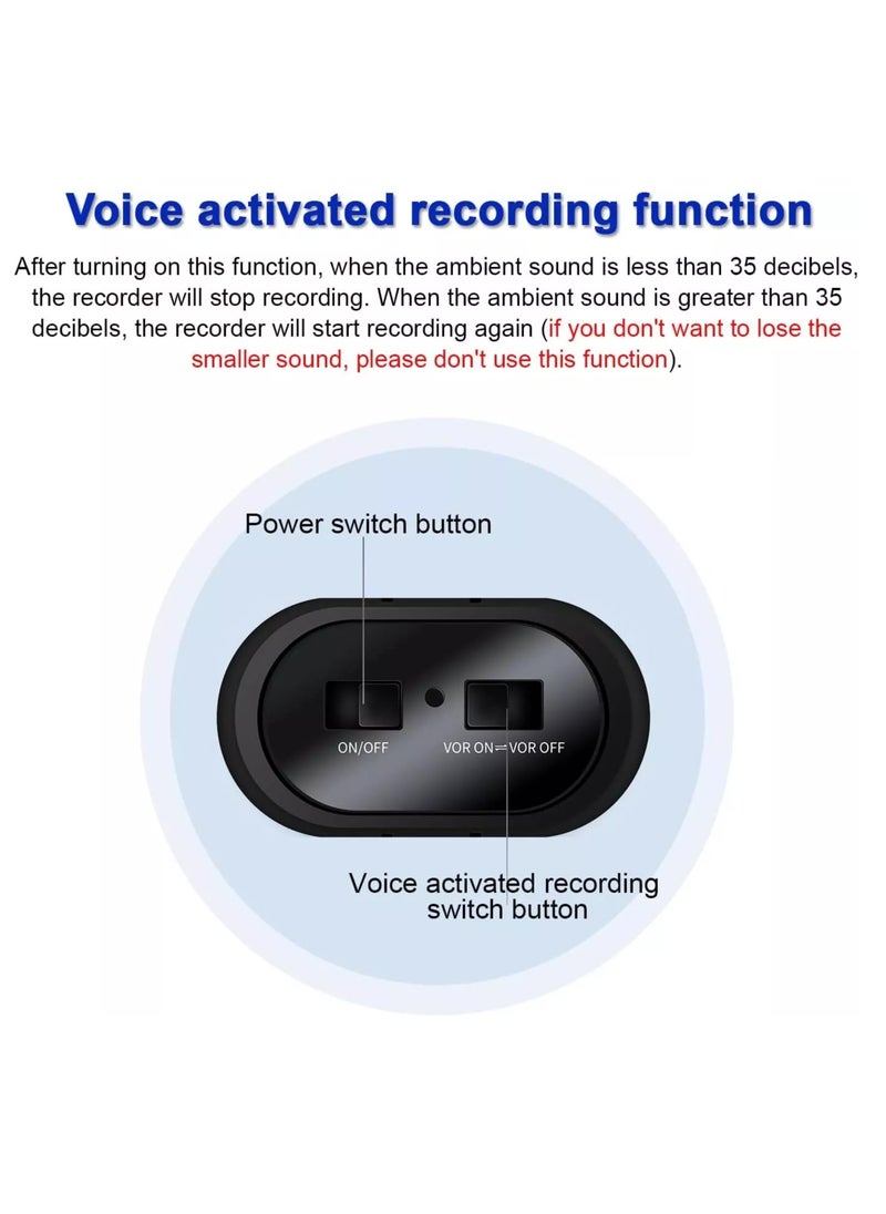 Topcore - 128GB Magnetic Voice Activated Recorder,2000 Hours Recording Capacity,Digital Audio Recorder, Small Recording Devices - Image 1