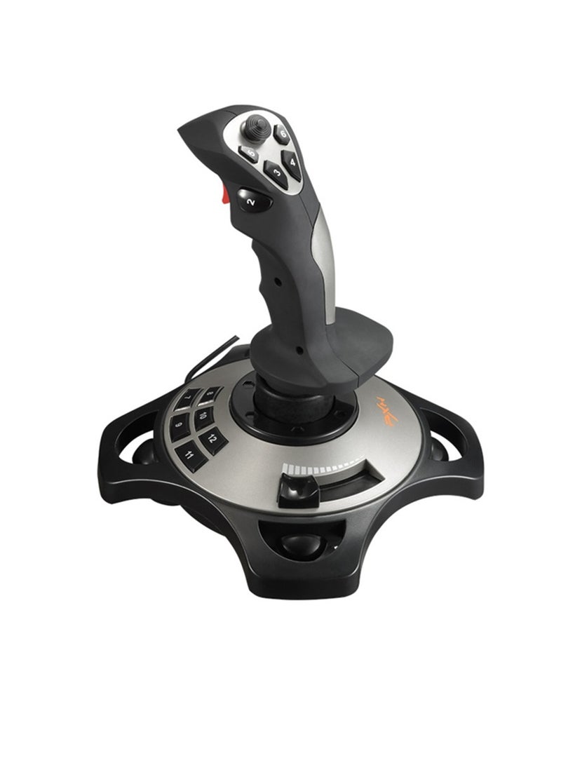 3D Pro Joystick, Flight Simulator Gamepad Controller, Comfortable Hand Grip Durable Gaming Joystick, PC Flight Simulation Cockpit Stick For PC Desktop Gaming, (1pc, Black) - Image 1