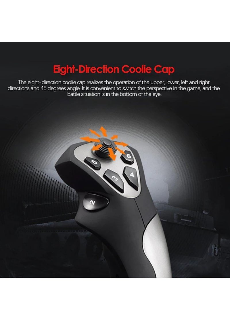 3D Pro Joystick, Flight Simulator Gamepad Controller, Comfortable Hand Grip Durable Gaming Joystick, PC Flight Simulation Cockpit Stick For PC Desktop Gaming, (1pc, Black) - Image 3