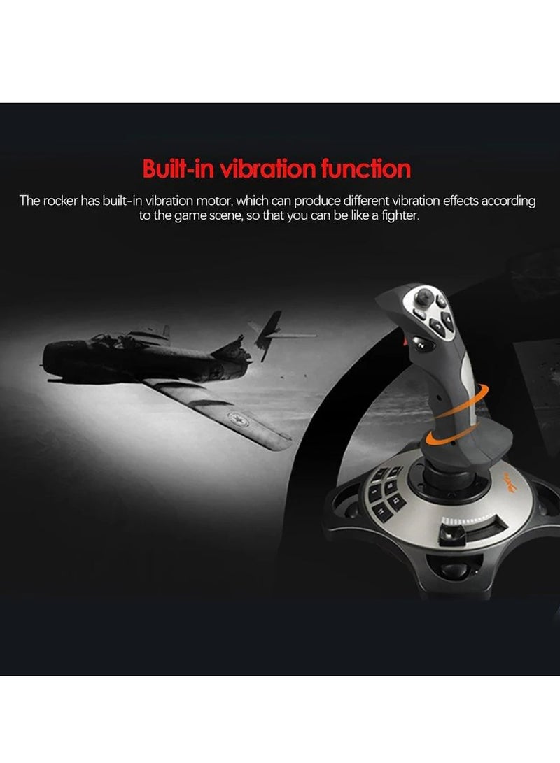 3D Pro Joystick, Flight Simulator Gamepad Controller, Comfortable Hand Grip Durable Gaming Joystick, PC Flight Simulation Cockpit Stick For PC Desktop Gaming, (1pc, Black) - Image 2