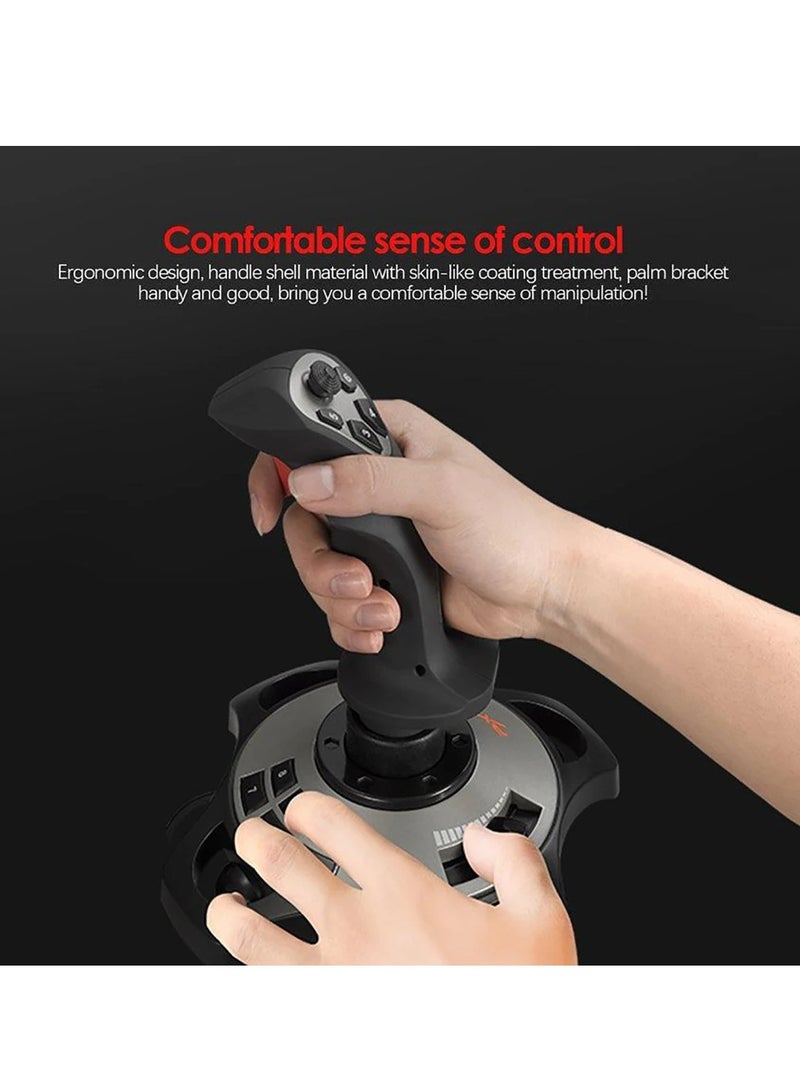 3D Pro Joystick, Flight Simulator Gamepad Controller, Comfortable Hand Grip Durable Gaming Joystick, PC Flight Simulation Cockpit Stick For PC Desktop Gaming, (1pc, Black) - Image 4