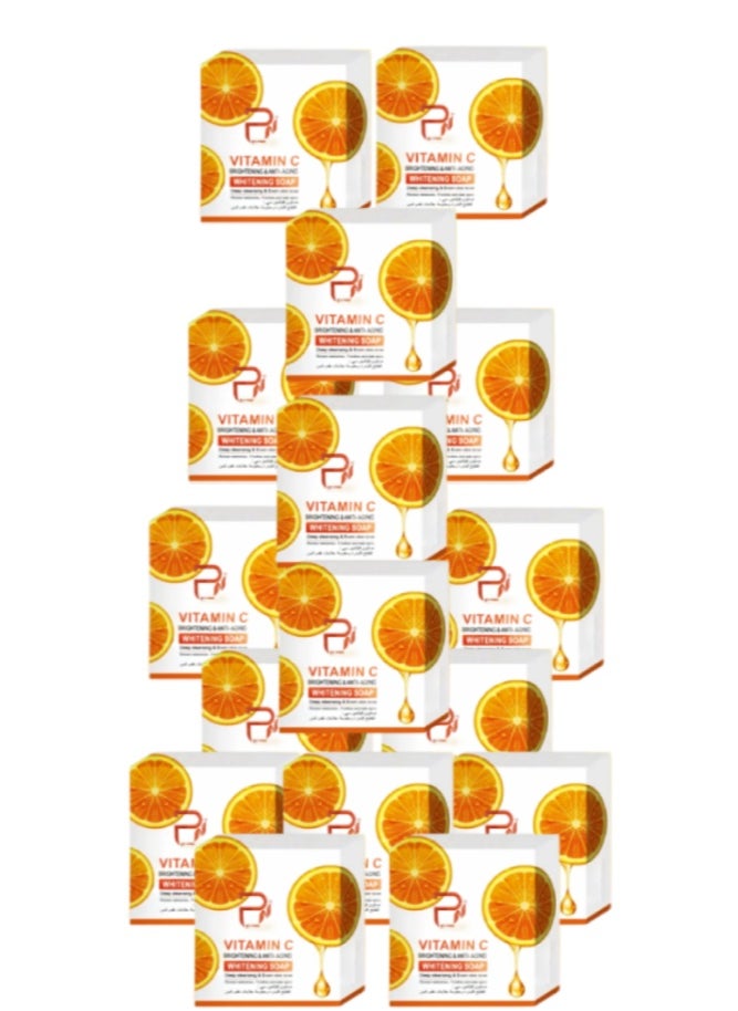 PYRON 16 Pieces Vitamin C Brightening And Anti-Aging Whitening Soap Orange 100grams  - Image 1