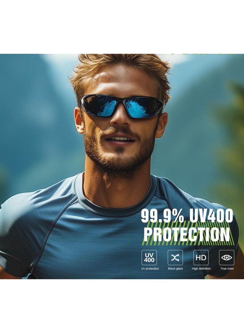 Generic 3 Pack Polarized Sports Sunglasses for Men, Mens Sunglasses Wrap Around UV400 Protection for Cycling Fishing Driving  - Image 3