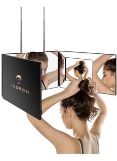 3 Way Mirror For Self Hair Cutting 360 Trifold Barber Mirrors 3 Sided Makeup Mirror To See Back Of Head Used For Hair Coloring Braiding Diy Haircut Tool Are Good Gifts For Men Women (Without Led)