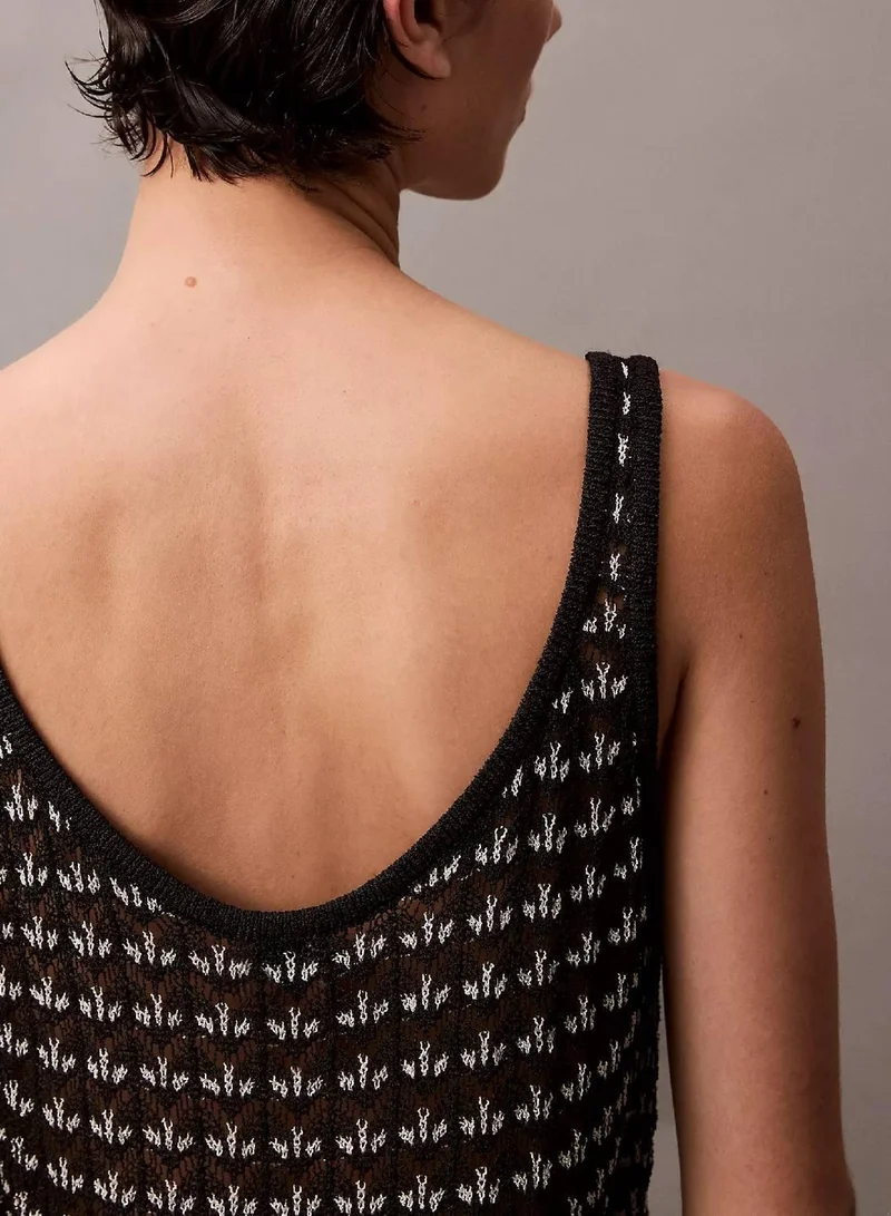 Calvin Klein Black Jacquard Textured Tank for Women | Best Price UAE