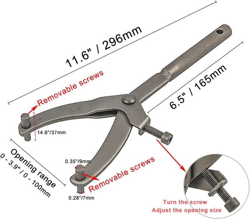 ESreake Adjustable Wrench 300mm Long Iron Material Fits Different Flywheel Sizes - Image 4
