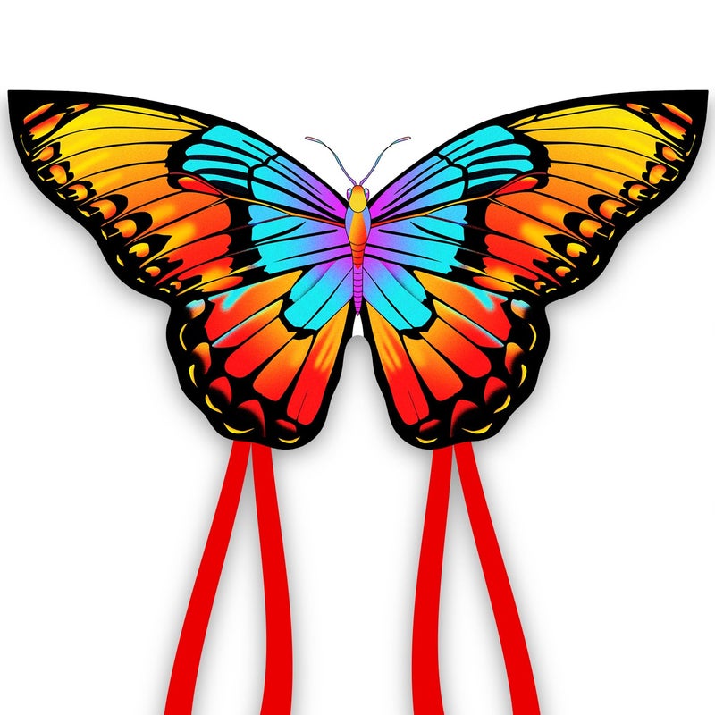 Xida Kite Xida Rainbow Butterfly Kites for Kids Adults Easy to Fly Beginner Kite Large Single Line Kite for Beach Outdoor Easy Flying Comes with String and HandleMonarch - Image 2