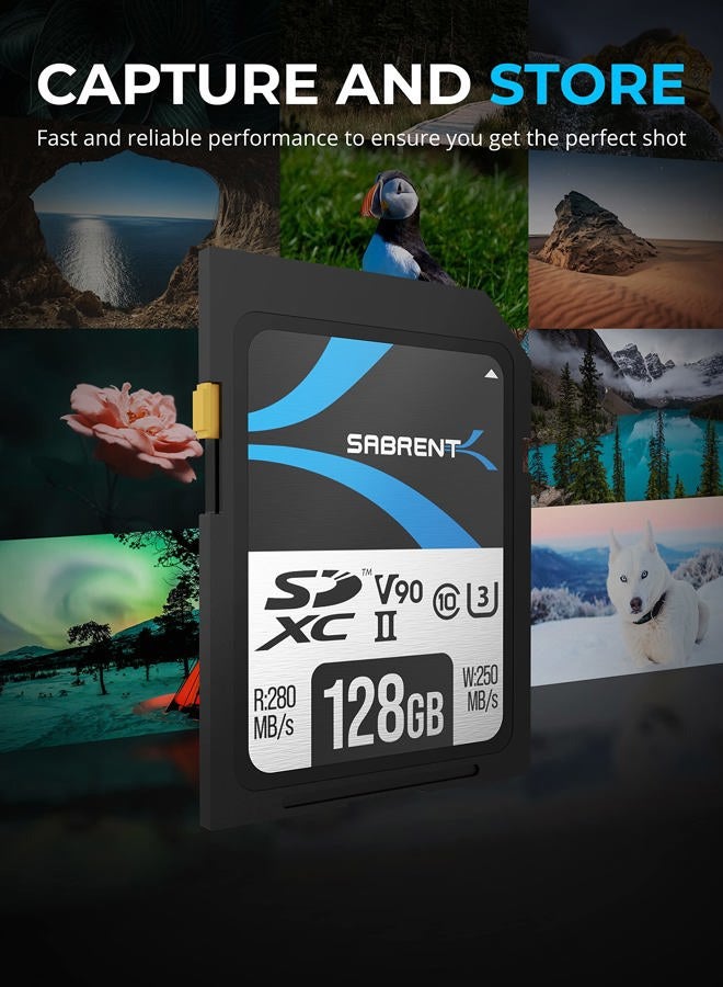 SABRENT Rocket v90 128GB SD UHS-II Memory Card R280MB/s W250MB/s (SD-TL90-128GB) - Image 2