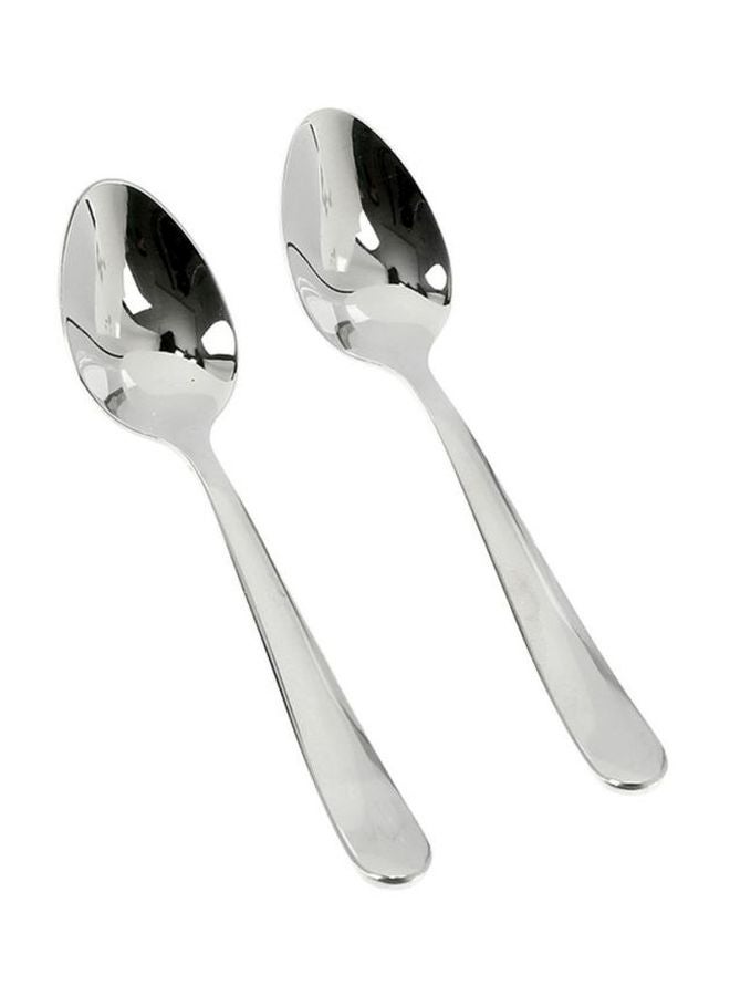 Royalford 2Pieces Tea Spoon, High Grade Stainless Steel Table Ware, Marks And Resistant, Dishwasher Safe, Ergonomic Design, Mirror Finishing Silver - Image 1