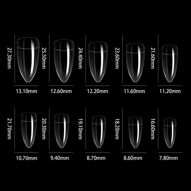 100PCS False Nail Tips Stick-On Fake Nails Eagle Claw Shaped Fake Nails for Soak Off Nail Extensions Nail Art Tool - Image 2