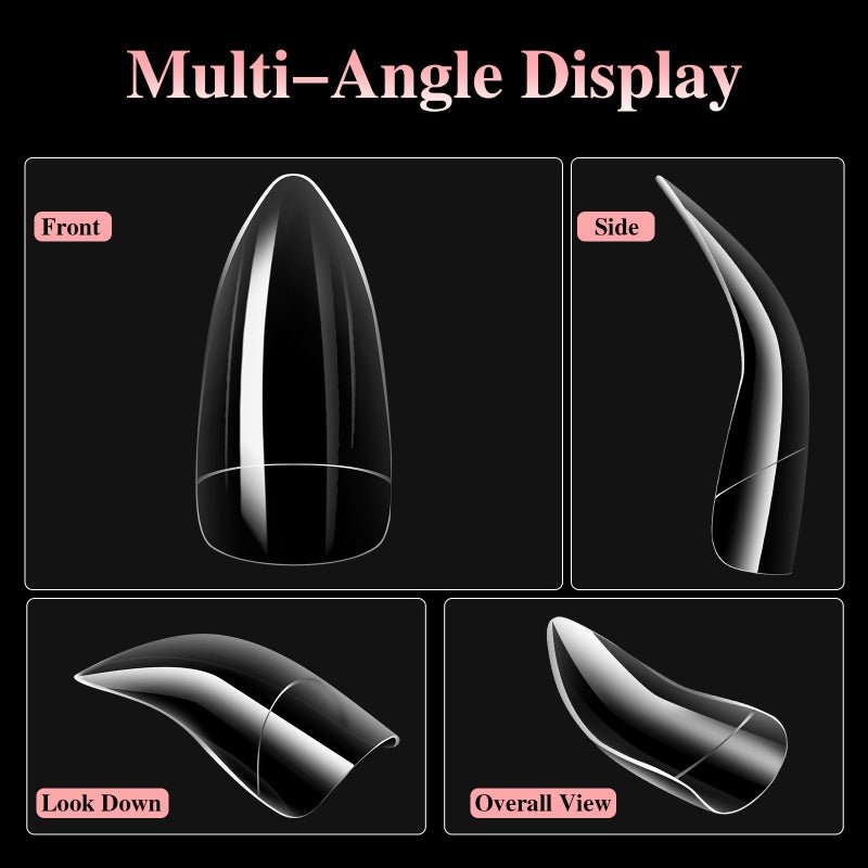 100PCS False Nail Tips Stick-On Fake Nails Eagle Claw Shaped Fake Nails for Soak Off Nail Extensions Nail Art Tool - Image 3