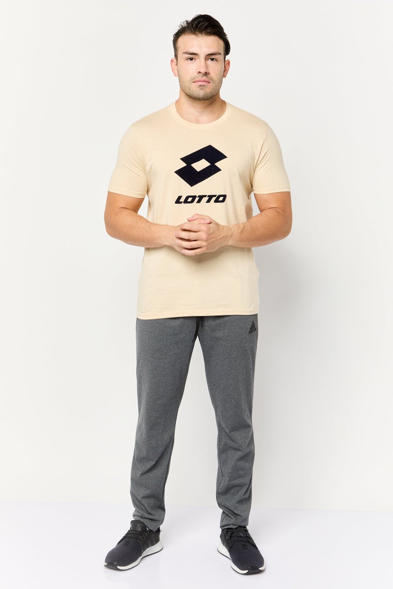 LOTTO Men Sportswear Fit Short Sleeves Outdoor T-Shirt, Beige  - Image 2