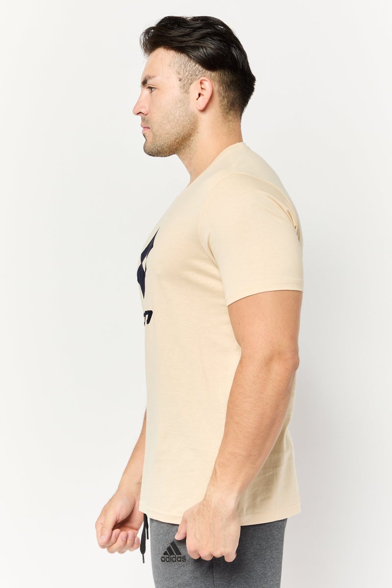 LOTTO Men Sportswear Fit Short Sleeves Outdoor T-Shirt, Beige  - Image 3