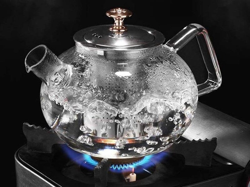 RAGYULA 1 Liter Glass KettleTeapot with Stainless Steel Infuser Lid Borosilicate Glass Tea Kettle Stovetop Safe Blooming Loose Leaf Teapot 1000 ml - Image 4