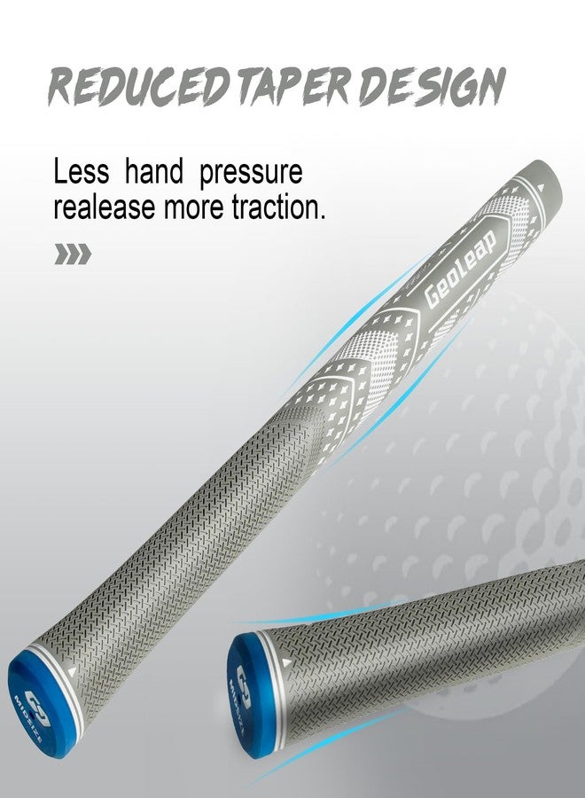 Geoleap Golf Grips Set of 13- Soft Golf Club Grips,Reduce Taper Design Provides High Traction and Performance,13 Grips with 15 Tapes and 13 Grips with All Repair Kits for Choice. (Midsize, Grey-Pro - Image 2