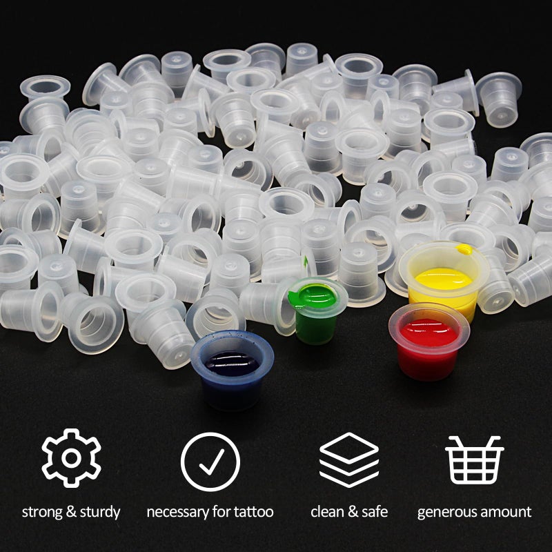 WZPB Ink Caps - 1000Pcs Small Tattoo Ink Cups 8MM Ink Caps Pigment Cups Disposable Cups for Tattoo Ink Supplies - Image 3