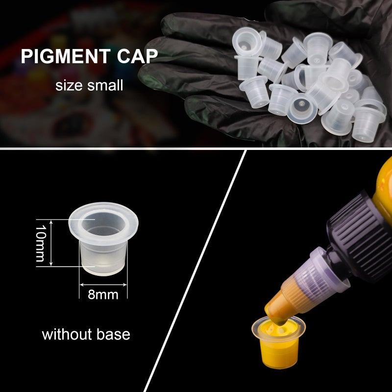 WZPB Ink Caps - 1000Pcs Small Tattoo Ink Cups 8MM Ink Caps Pigment Cups Disposable Cups for Tattoo Ink Supplies - Image 2