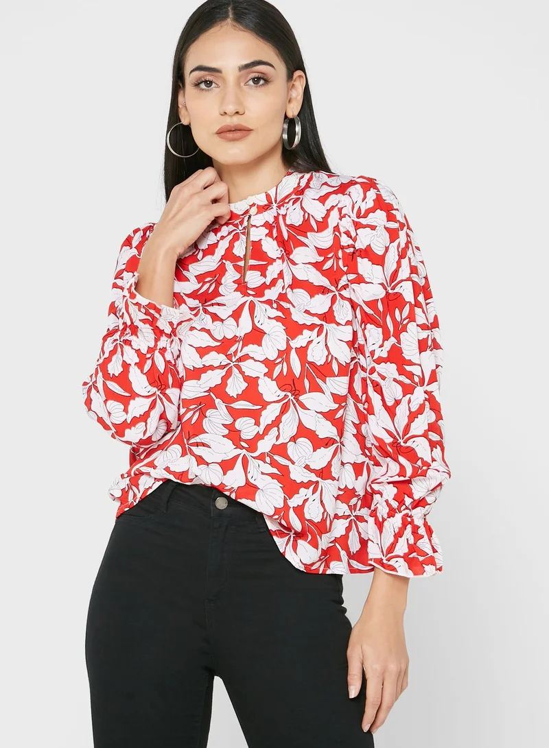 ELLA High Neck Volume Sleeve Blouse