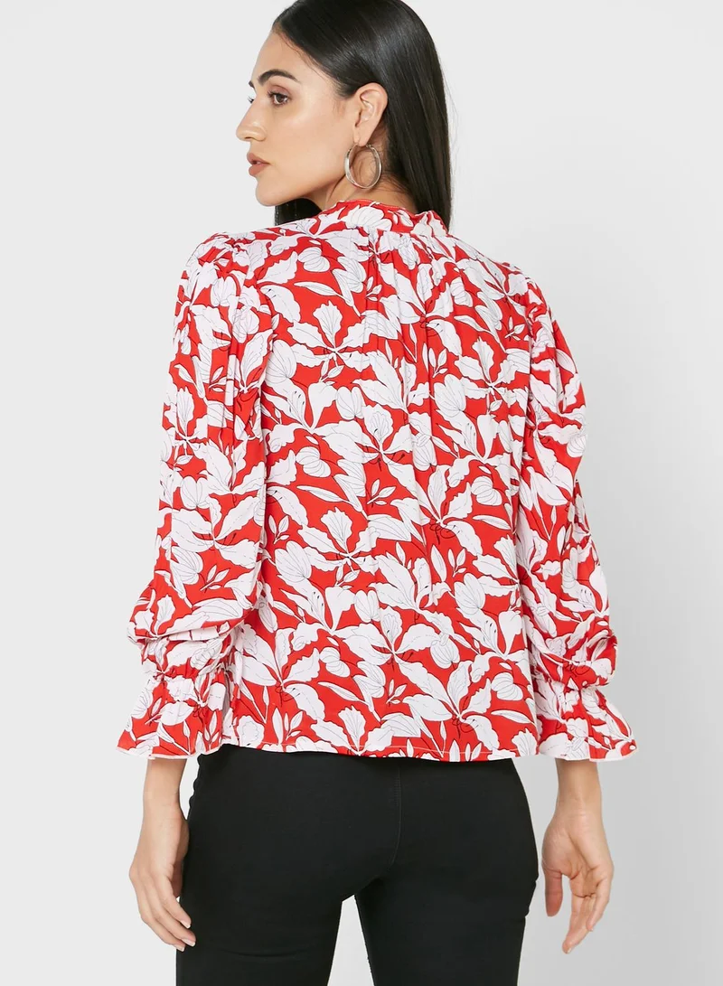 ELLA High Neck Volume Sleeve Blouse