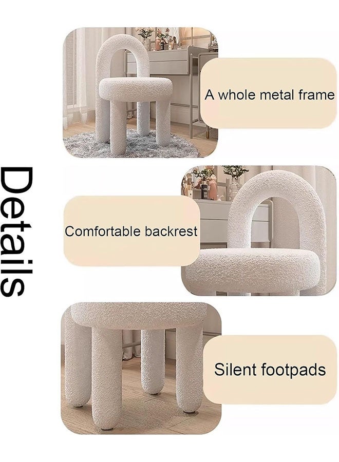 ليدين كرسي مكياج فاخر من الكشمير الأنيق لغرفة النوم أو غرفة المعيشة - Image 4