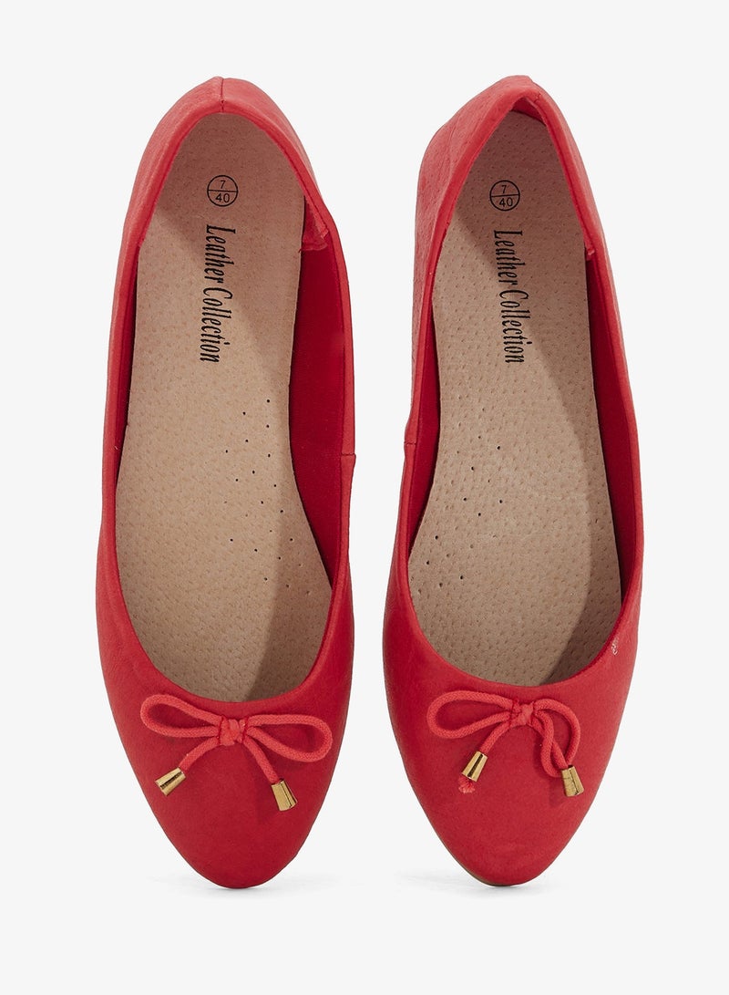 LEATHER COLLECTION Classic Ballerina With Bow - Image 4