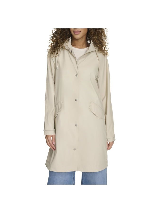 Levi's Women's Raglan Sleeve Rain Jacket, Oatmeal, 1X - Image 1