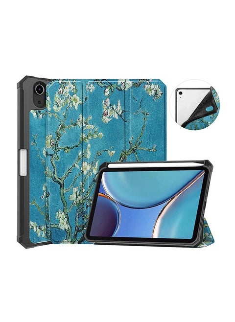 Oil Painting Patterns TPU Clamshell Style Protective Tablet Case With Pen Slot for 2021 iPad Mini 6 Tree Blossom Pattern