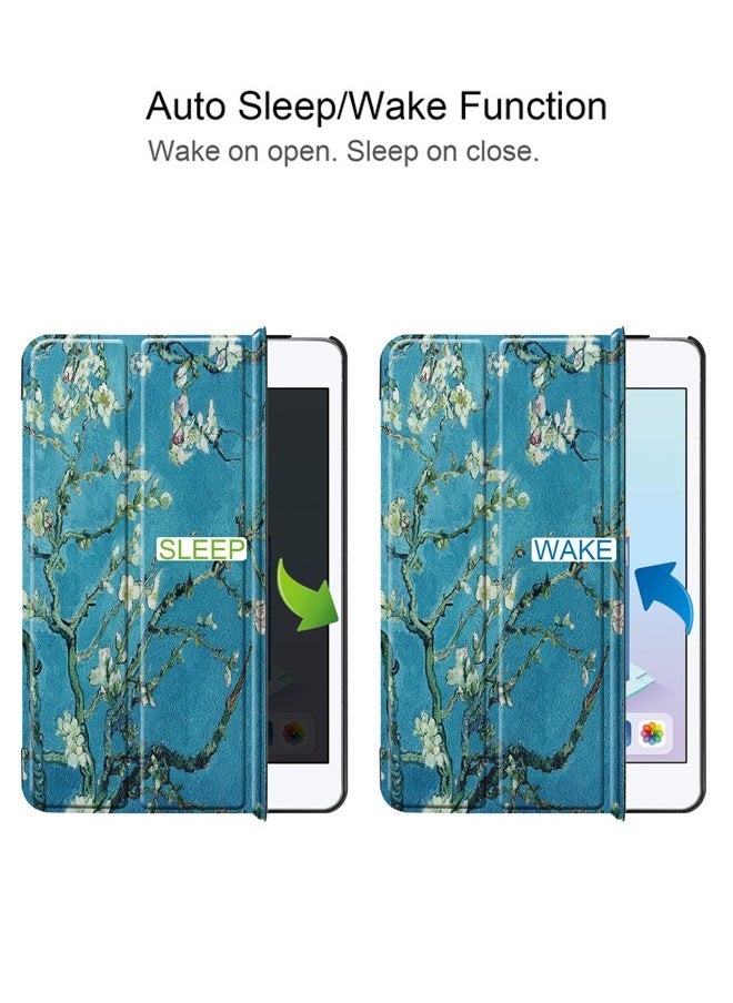 Oil Painting Patterns TPU Clamshell Style Protective Tablet Case With Pen Slot for 2021 iPad Mini 6 Tree Blossom Pattern