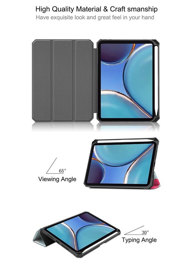 Oil Painting Patterns TPU Clamshell Style Protective Tablet Case With Pen Slot for 2021 iPad Mini 6 Tree Blossom Pattern