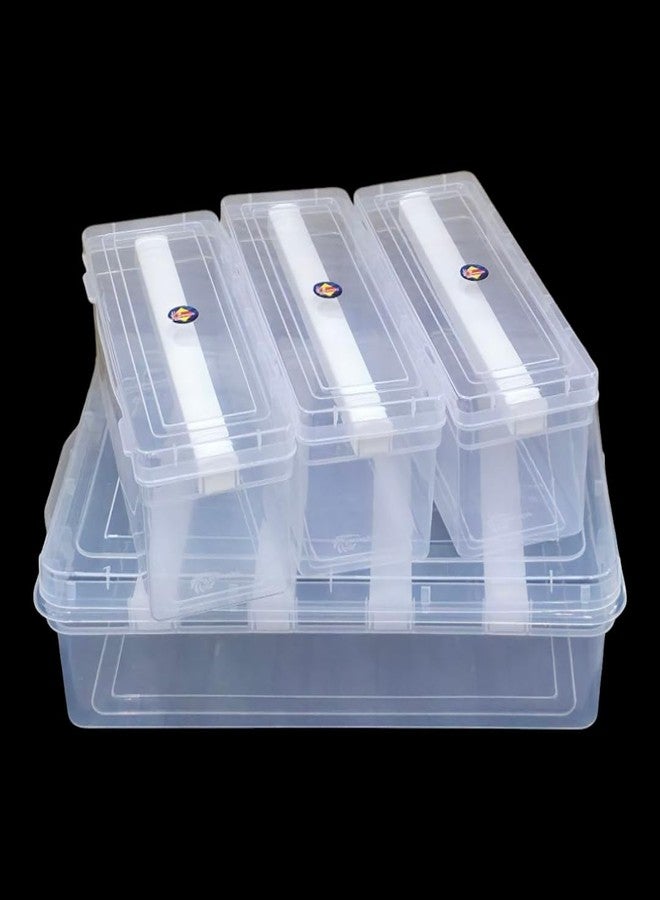 VILOMP Adjustable 1,1,1,4 rod Bangles Storage Chudi Set Organizer (4 rod & 1 rod with 3 box) Jewellery Storage Display Box for Bangles Bracelet Wrist Watch Hair Bands Scrunchies, Transparent - Image 3