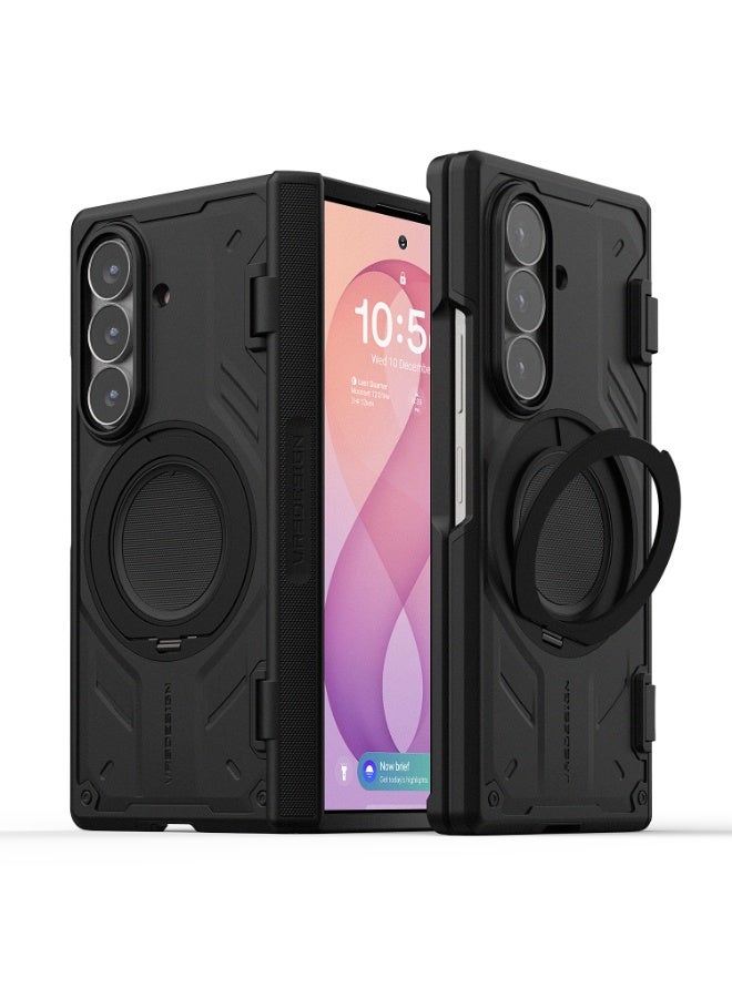 Terra Guard Active Samsung Galaxy Z Fold 8 Ultra Case Cover (MagSafe Compatible) with Rotating Magnetic Stand - Black