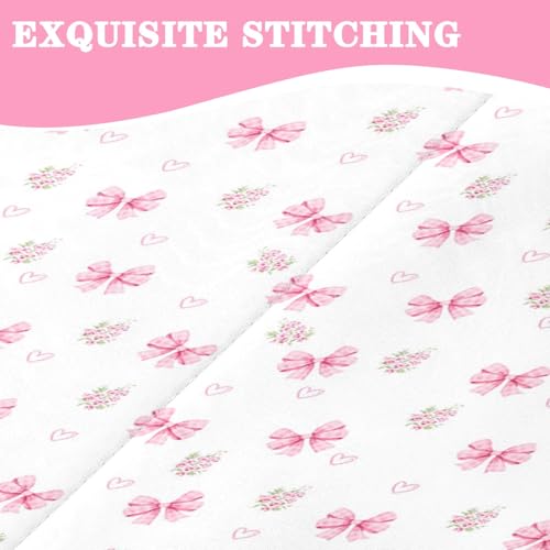 Nesker Twin Zipper Bedding, Pink Bowknot Zipper Bedding Sets for Girls, 3pcs All in on one, Princess Flower Kids Comforter Set with Fitted Sheet and 1 Pillowcase - Image 5
