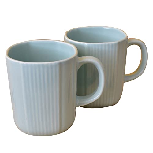 Kunhar Ceramic Coffee Mugs - 2 Piece, Cadet Blue, 300ml - Image 1