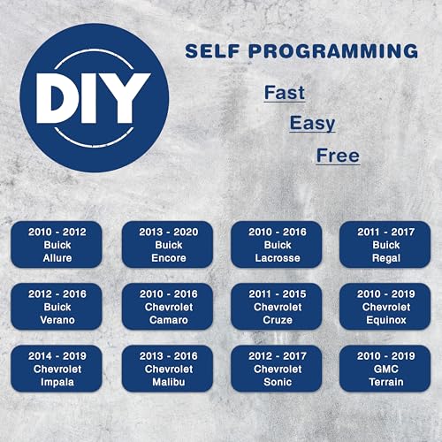 KeylessOption بديل مفتاح KeylessOption لسيارات بويك إنكور 2010-2019 شيفروليه شيفي كامارو إكوينوكس إمبالا ماليبو جي إم سي تيرين للتحكم عن بُعد، 5 أزرار OHT01060512 - عبوة من 2 - Image 4