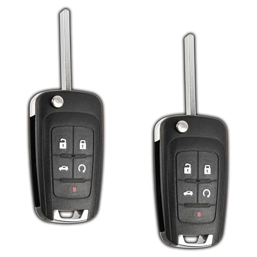 KeylessOption بديل مفتاح KeylessOption لسيارات بويك إنكور 2010-2019 شيفروليه شيفي كامارو إكوينوكس إمبالا ماليبو جي إم سي تيرين للتحكم عن بُعد، 5 أزرار OHT01060512 - عبوة من 2 - Image 1