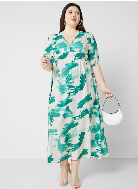 Printed Fit & Flare Dress