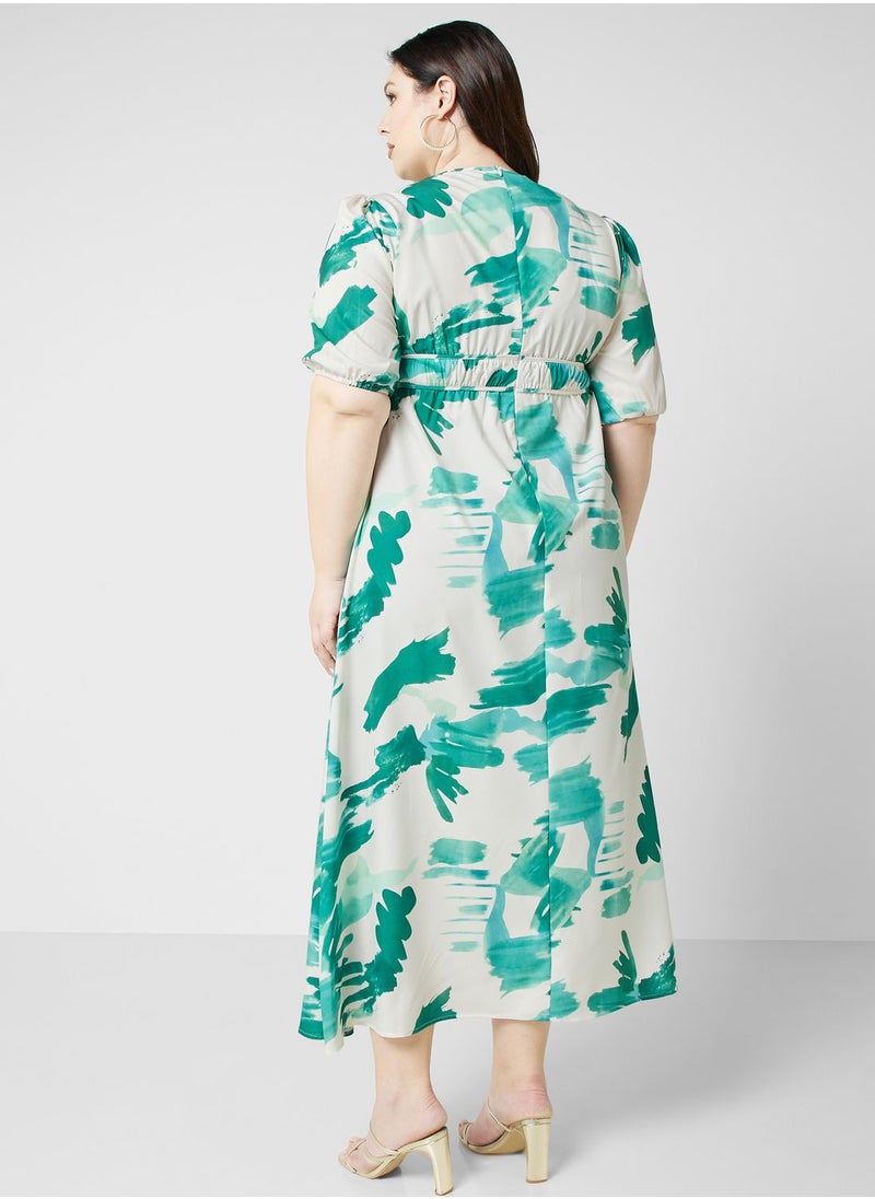 Printed Fit & Flare Dress
