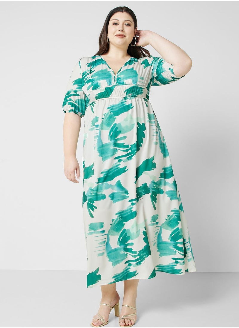 Printed Fit & Flare Dress