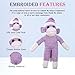 made by aliens Adorable Sock Monkey The Original Traditional Hand Knitted Stuffed Animal Toy Giftfor Kids Babies Teens Girls and Boys Baby Doll Present Puppet 16 Purple - Image 4