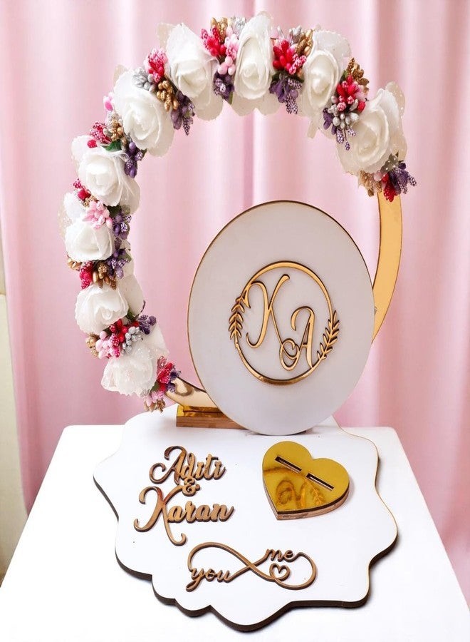 Rn Collection Engagement Ring tray ring holder platter 10x10x10 inch White Acrylic - Image 1