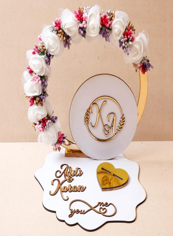 Rn Collection Engagement Ring tray ring holder platter 10x10x10 inch White Acrylic - Image 2