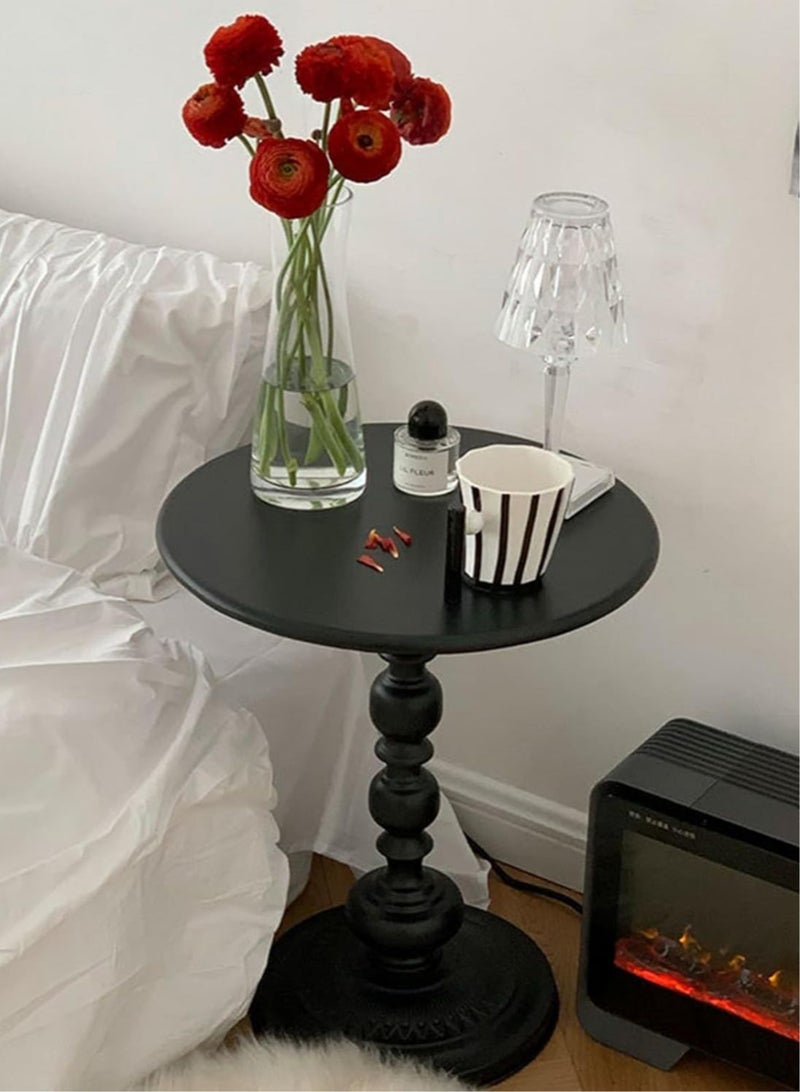 TOMSHOO End Table, Round Living Room Sofa Side Table, Metal Bedside Desk Stand, Household Roman Pillar Sofa Side Table,Traditional Coffee Side Table,Retro Living Room Side Desk 52 * 40cm (Black) - Image 4