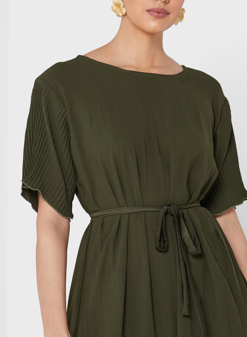 هيا كلوزيت عباية بليسيه بحزام - Image 3