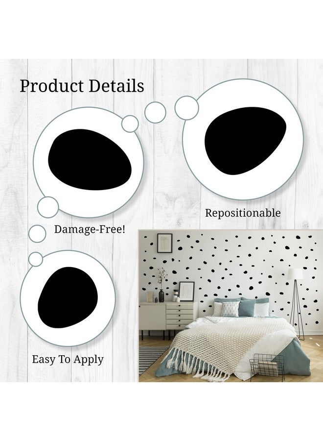 WALL PALZ Decalcomania Irregular Black Dots Wall Decals - Set of 216 Small Dalmation Dot Wall Stickers for Classroom Bedroom Living Room Nursery Bathroom Decor Removable Peel and Stick Indoor Wall Decor - Image 3
