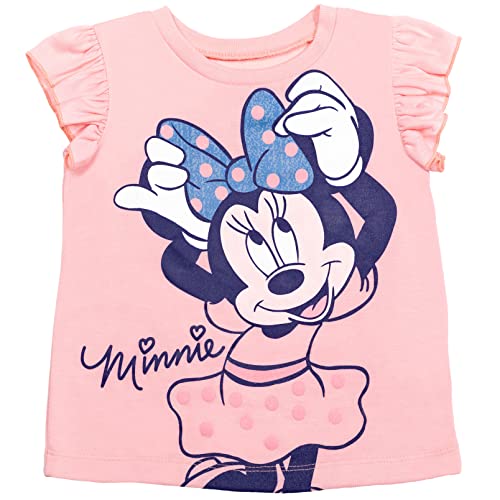 Disney Minnie Mouse Toddler Girls Graphic T-Shirt and Shorts Outfit Set Light Pink/Light Blue 3T - Image 3