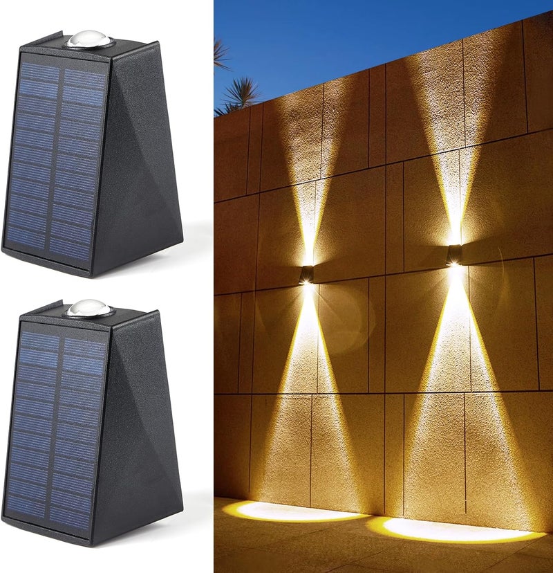 LUHLEE Solar Wall Lights (Warm White, 2-Pack (1200 mAh)) - Image 1